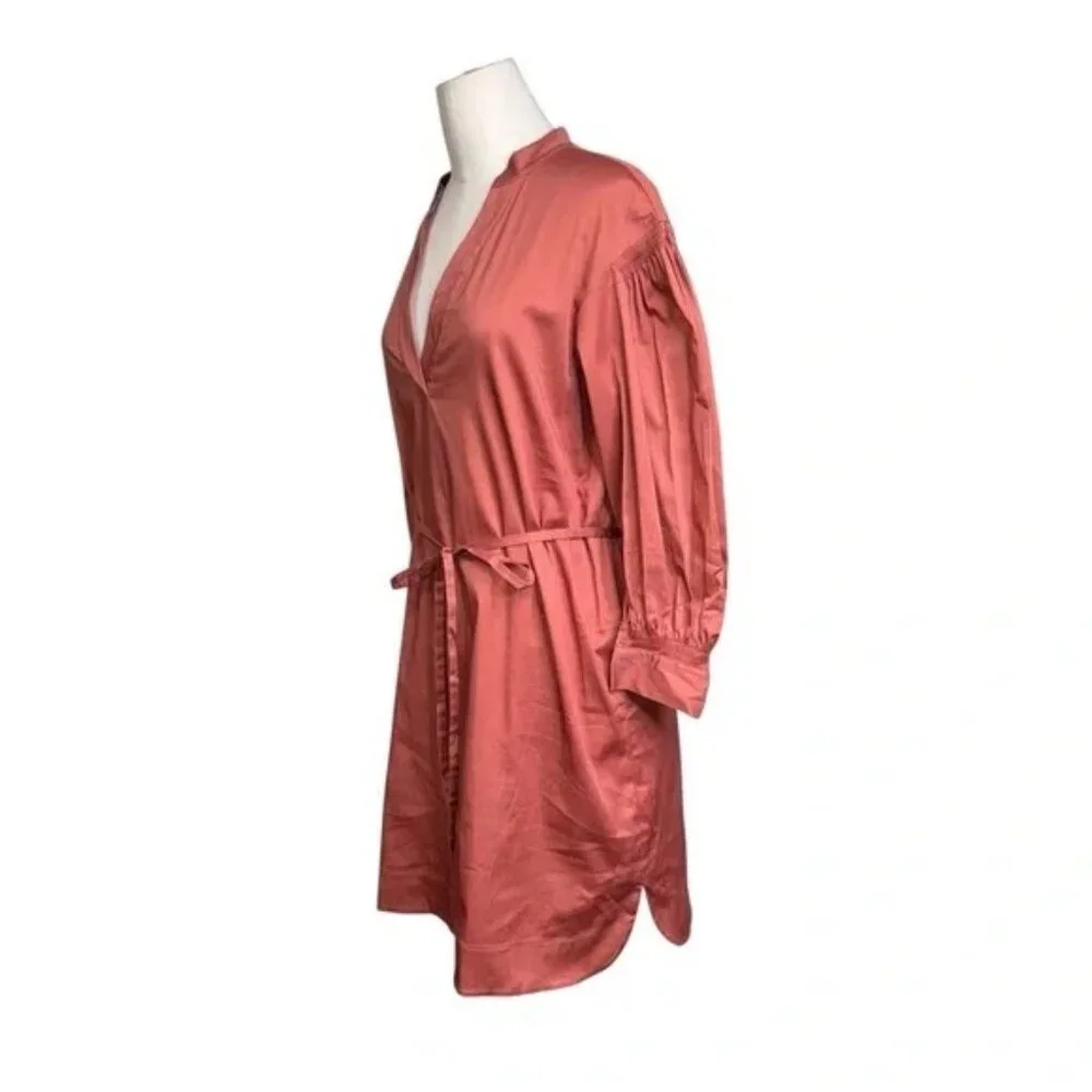 REBECCA TAYLOR | Sateen Twill Puff-Sleeve Mini Dress | Small - Picture 7 of 7